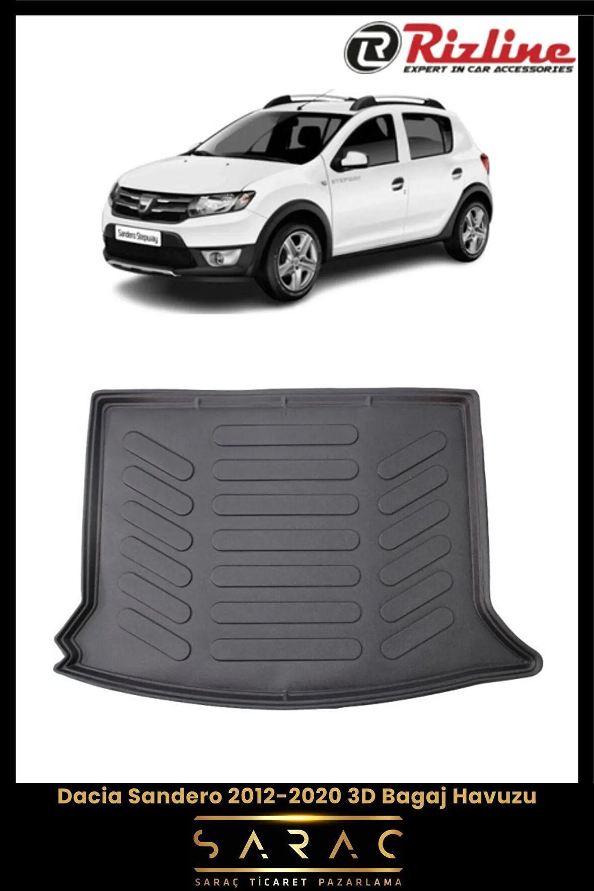 Rizline Dacia Sandero 2012 Model(Yeni Kasa) 3D Bagaj Havuzu