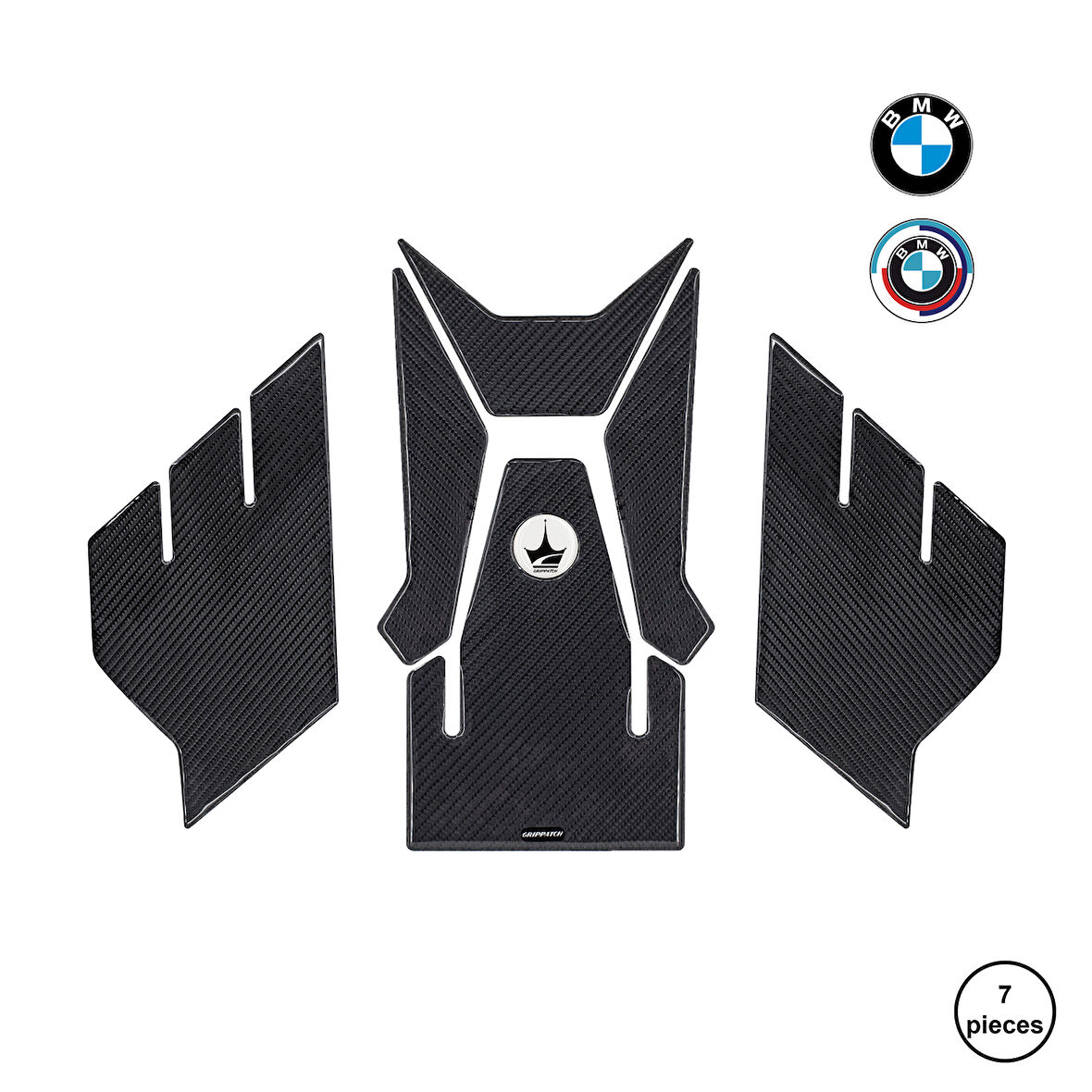 BMW S1000XR 2023 ile Uyumlu Kaydırmaz 6D Karbon 7 Parça Tank Pad Seti GC44