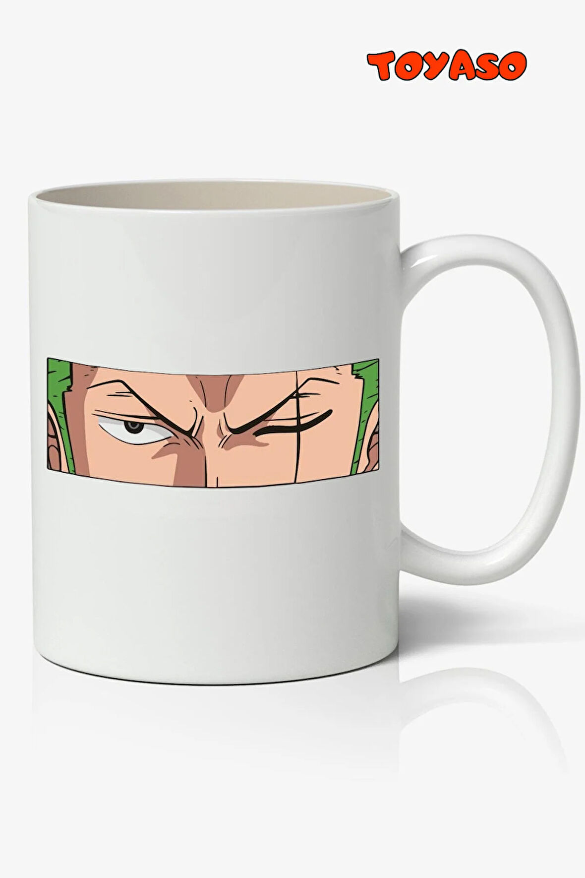 One Piece Roronoa Zoro Anime Temalı Beyaz Kupa Bardak Sevgiliye Arkadaşa Hediye