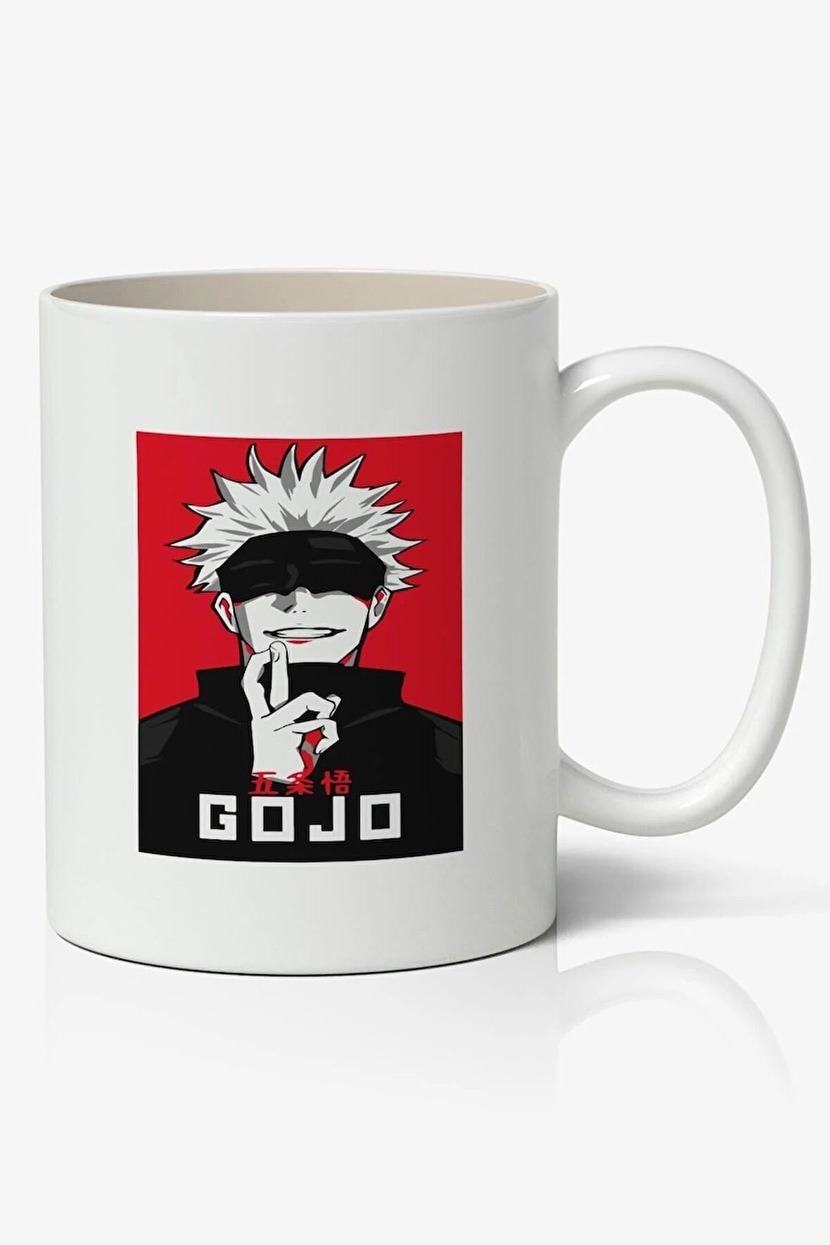 Jujutsu Kaisen Gojo Anime Temalı Beyaz Kupa Bardak Sevgiliye Arkadaşa Hediye
