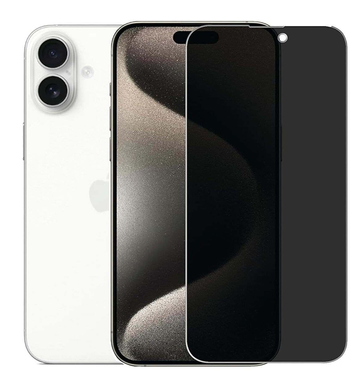 Apple iPhone 16 ile Uyumlu Hayalet Gizlilik Filtreli Privacy 5D Cam Ekran Koruyucu
