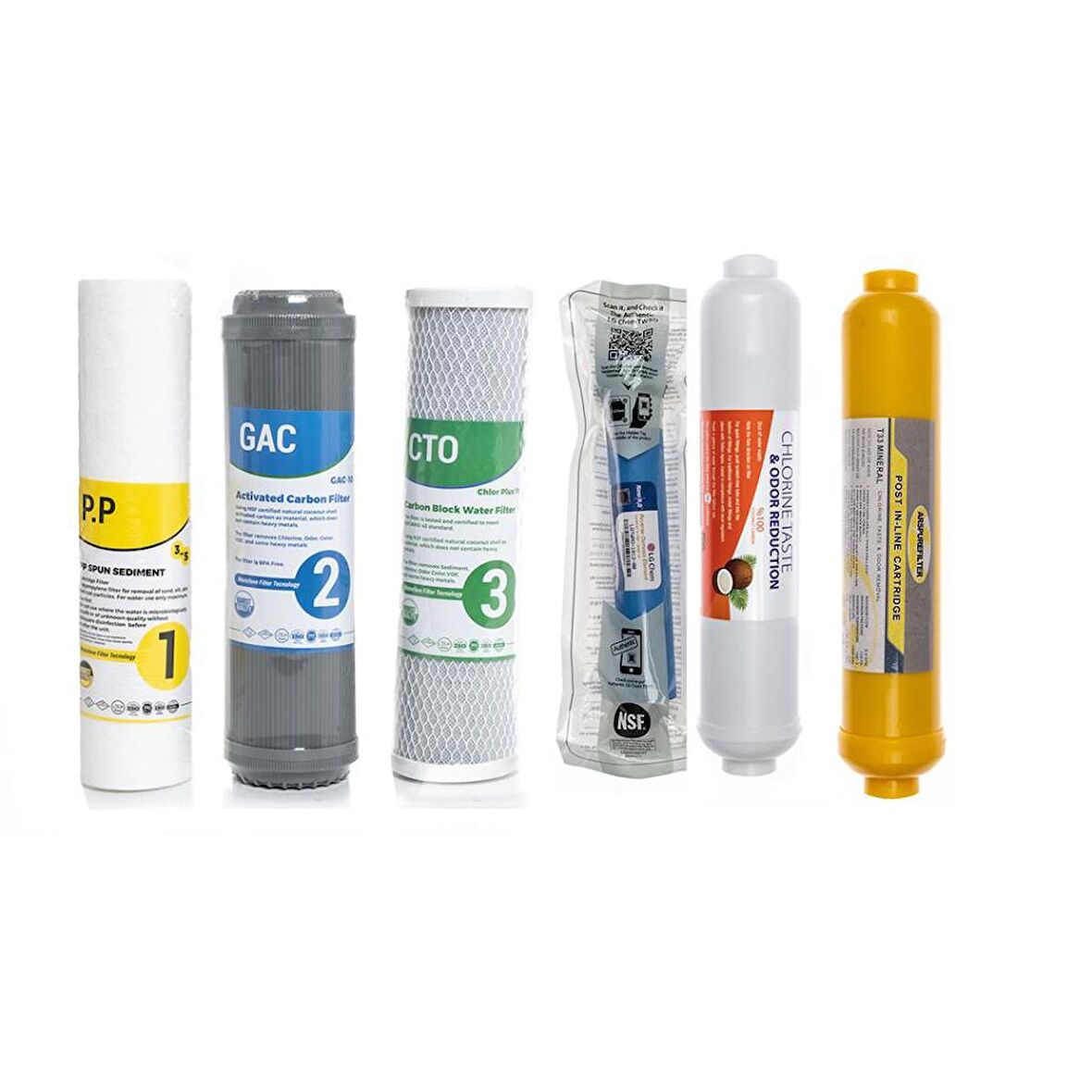 Sulook Su Arıtma Cihazı Çift Karbonlu Açık Kasa 6'lı Fi ltre Seti, Lg Membranlı