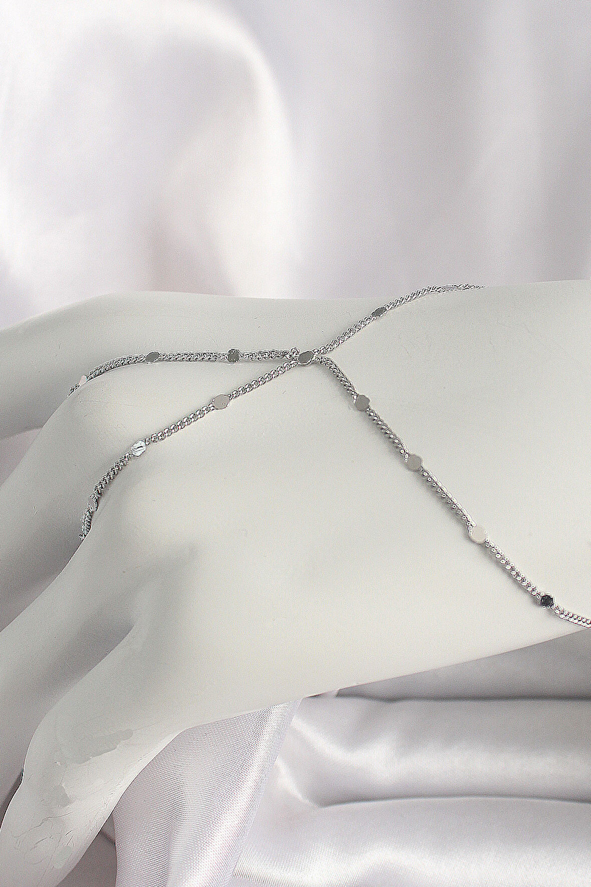 Pirinç Gümüş Renk Pul Detaylı Kadın Şahmeran