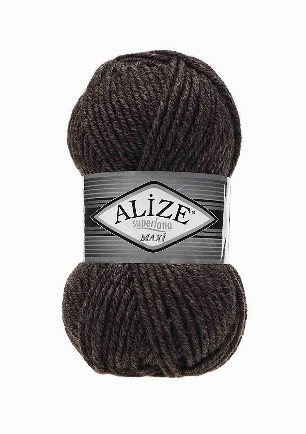 Alize Superlana Maxi El Örgü İpi Kahverengi 810