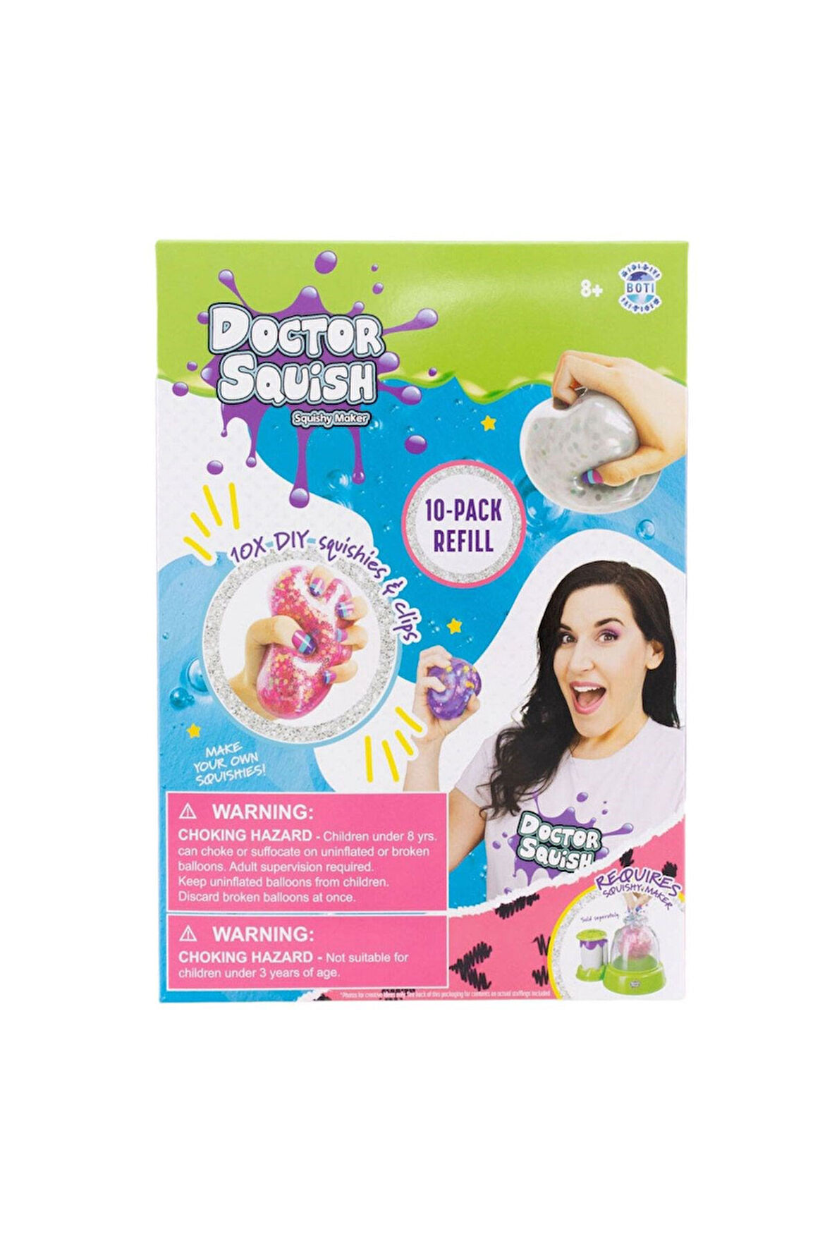 Toyika Doctor Squish Renkli Slime Yedeği 10lu Balon Seti