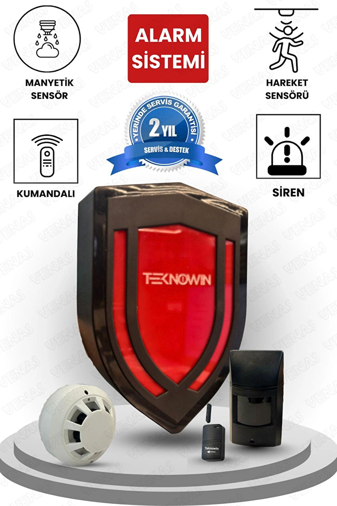 Profesyonel Kablosuz Alarm Sistemi – Manyetik + Hareket + Duman Sensörlü