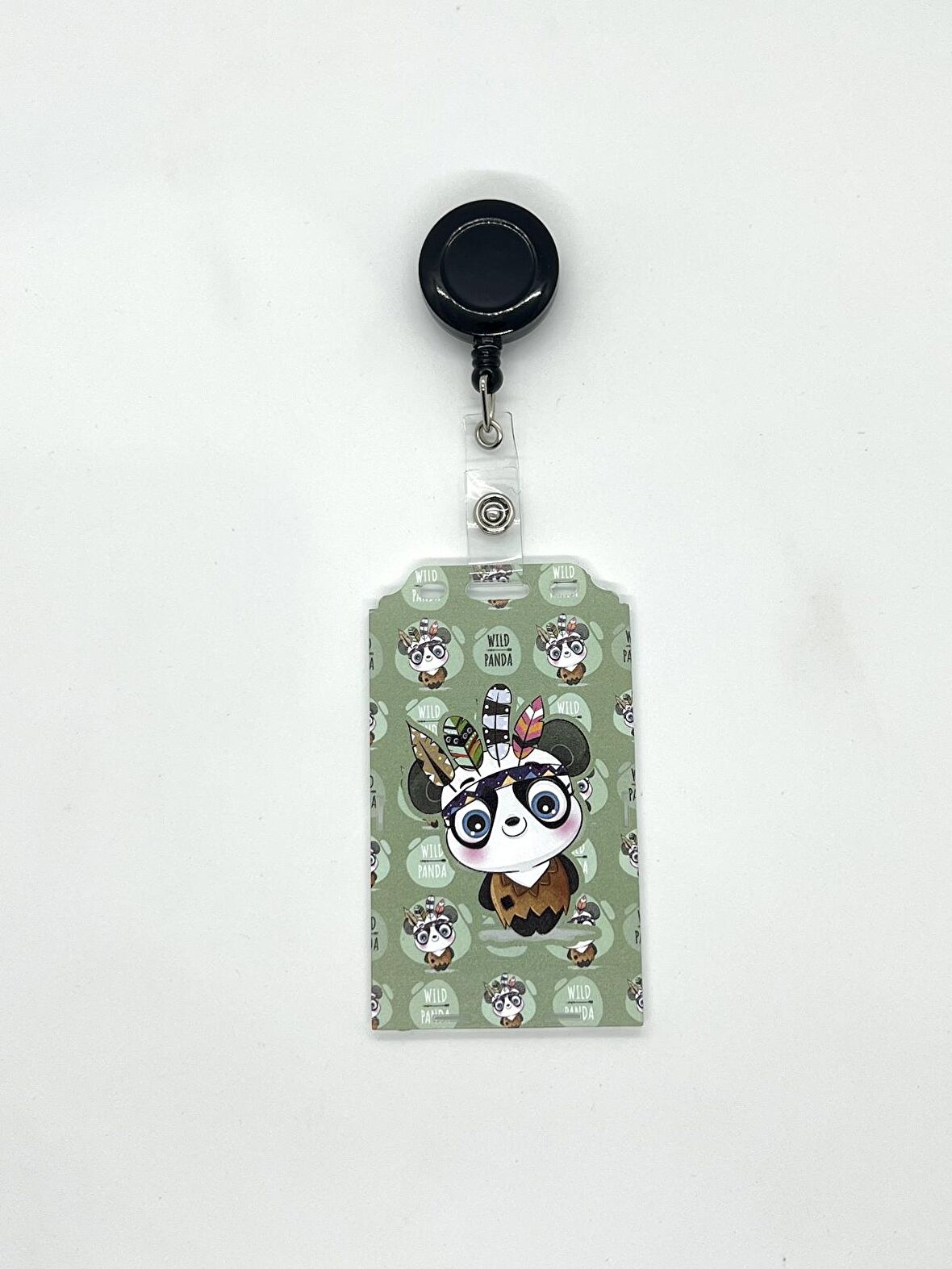 Panda 2 Temalı Dikey Kart Kabı Kart Koruyucu 