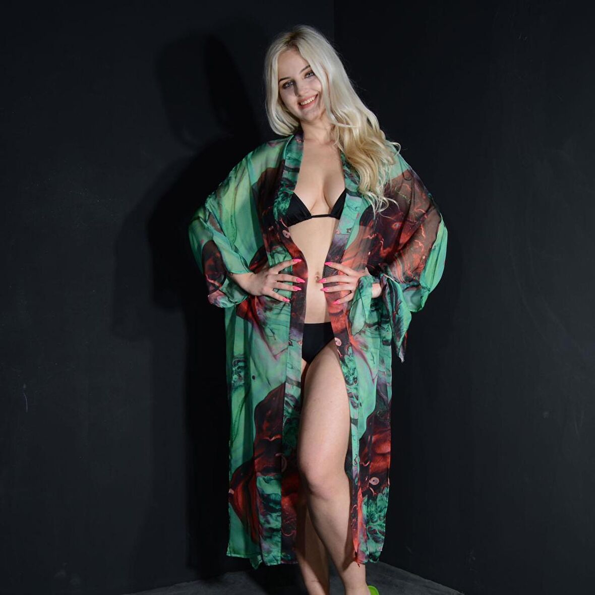 PAREDORA Jungle Green Kimono Pareo