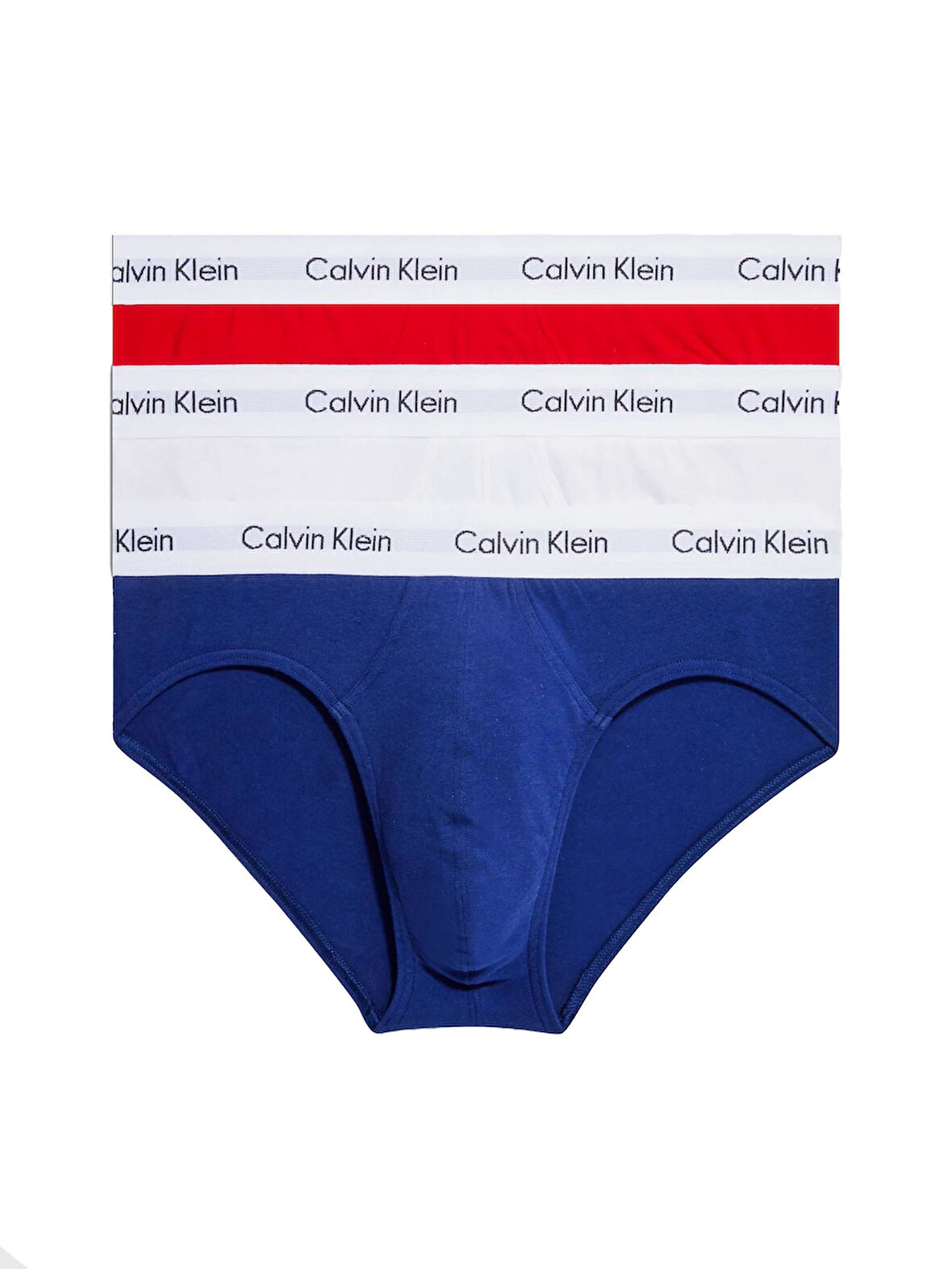 Calvin Klein Erkek 3’Lü Kırmızı Lacivert Beyaz Slip