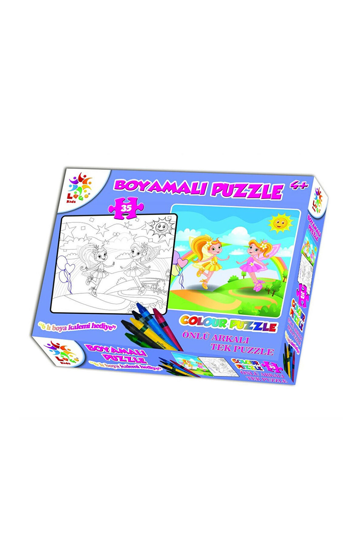 Boyamalı Puzzle Kız Ön Arka