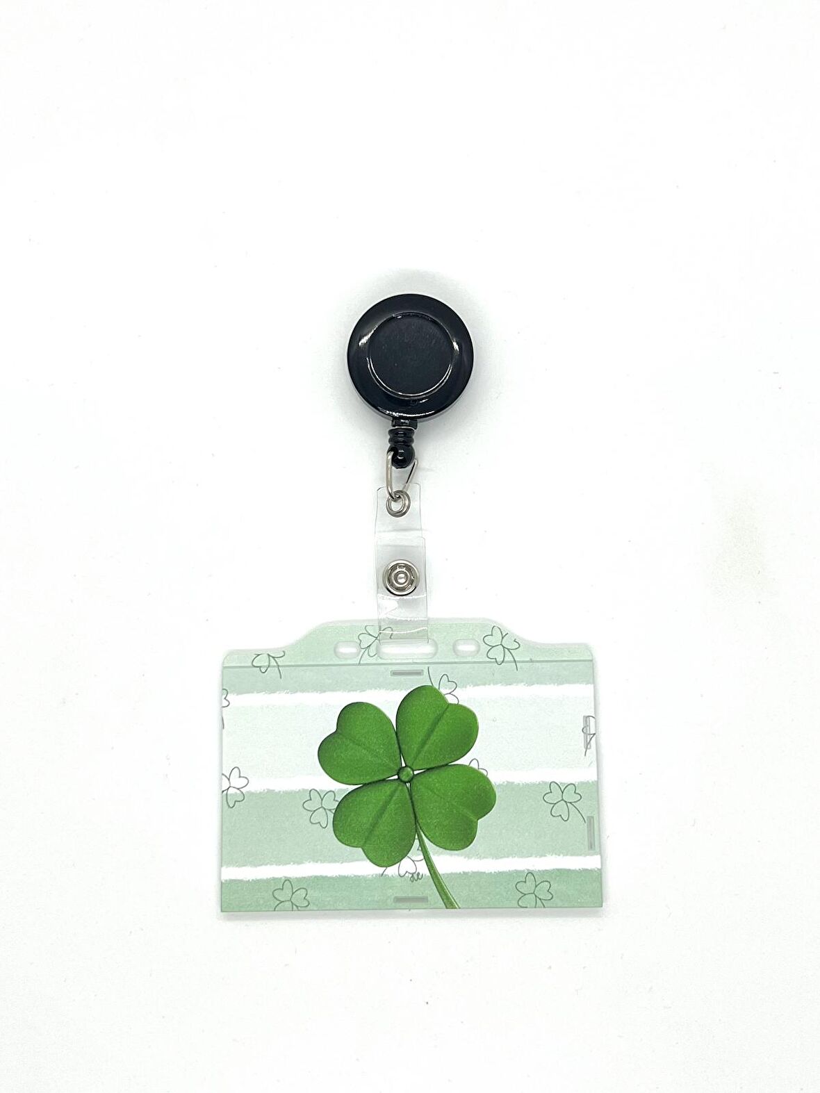 4 Yapraklı Yonca Temalı Yatay Kart Kabı Kart Koruyucu 