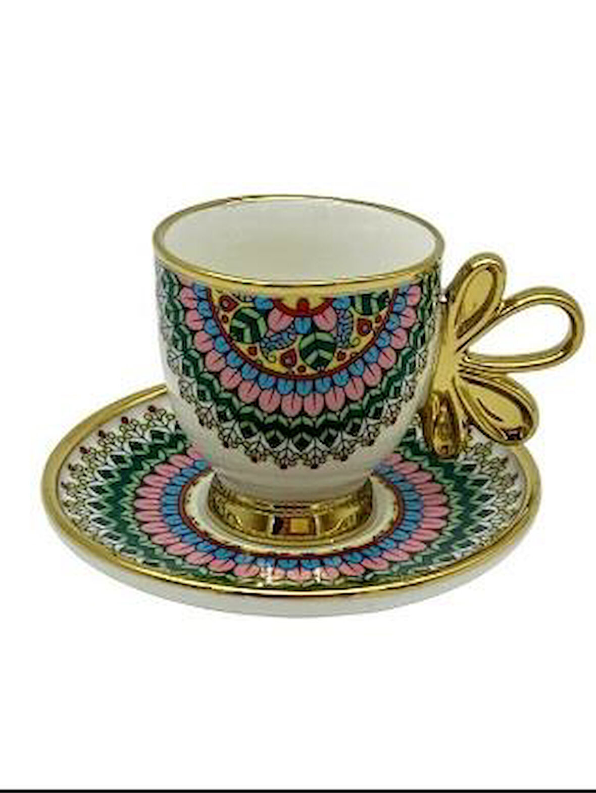 Royking Kante 6lı Kahve Fincan Takımı PEMBE-MAVi BKY 003