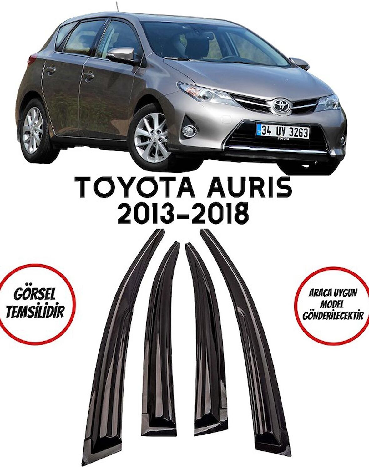 Balp Toyota Auris Cam Rüzgarlığı 4lü 2013-2018 Arası