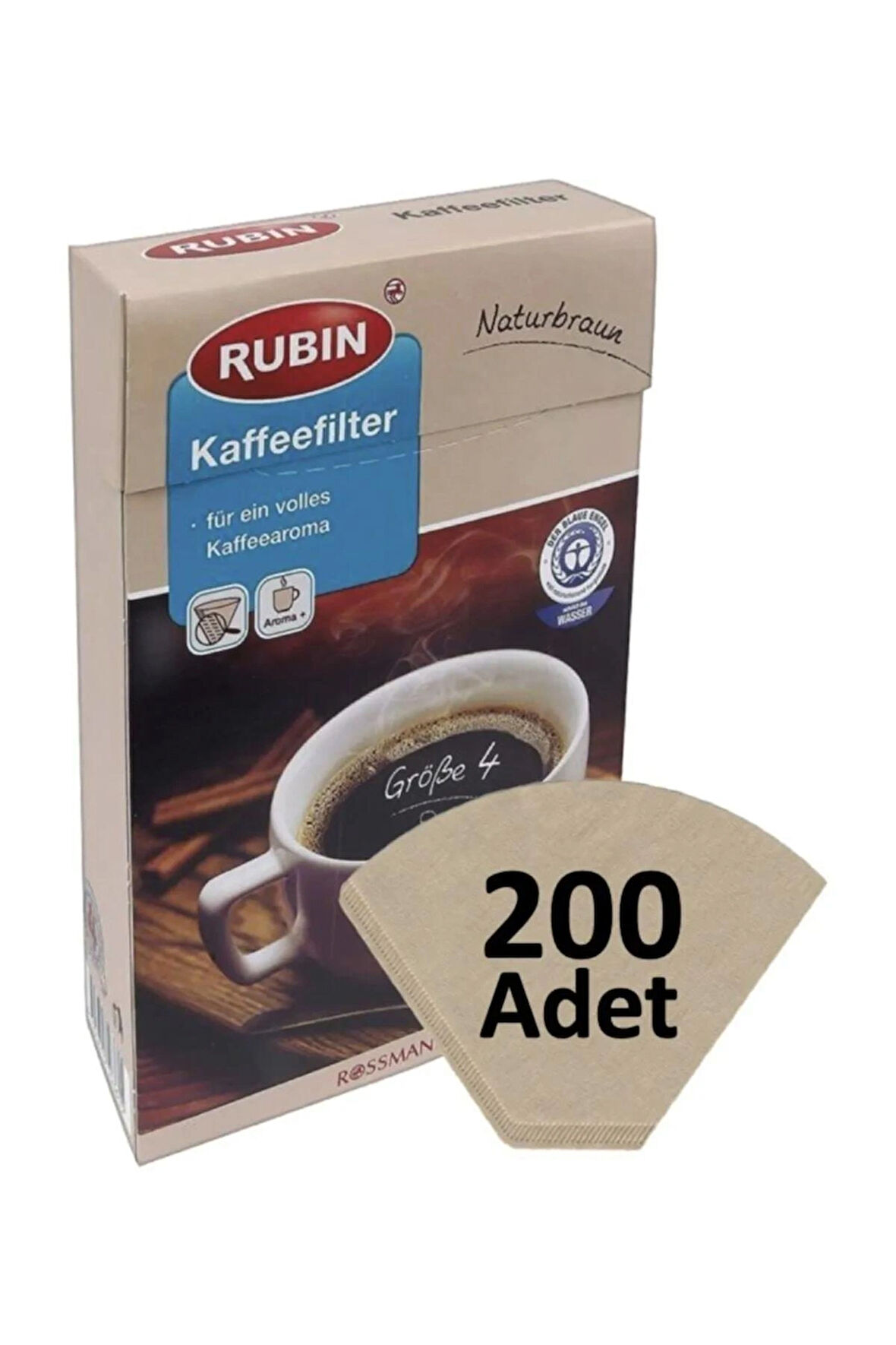 Kahve Filtresi 4 Numara Büyük Boy Naturel Kağıt 200 Adet