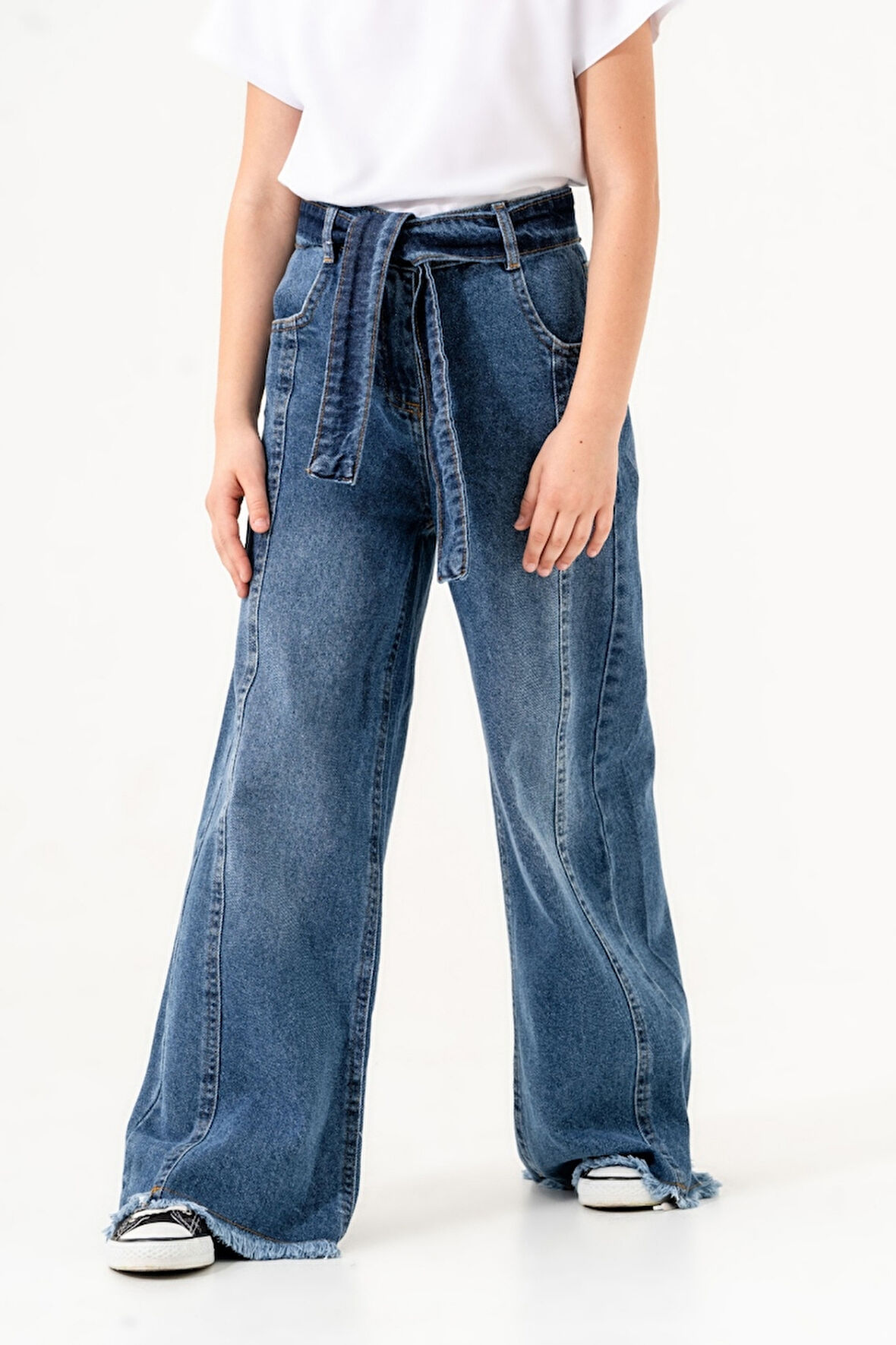 Kız Çocuk Aller Kemerli Kot Pantolon 2171