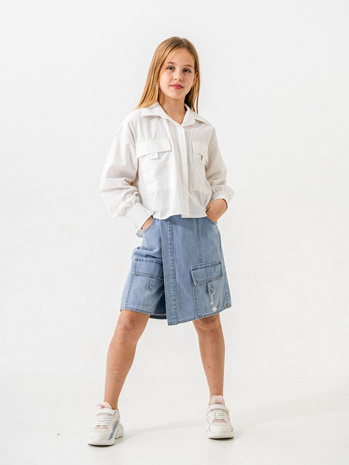 Kız Çocuk Gizli Patlı Gömlek 3161