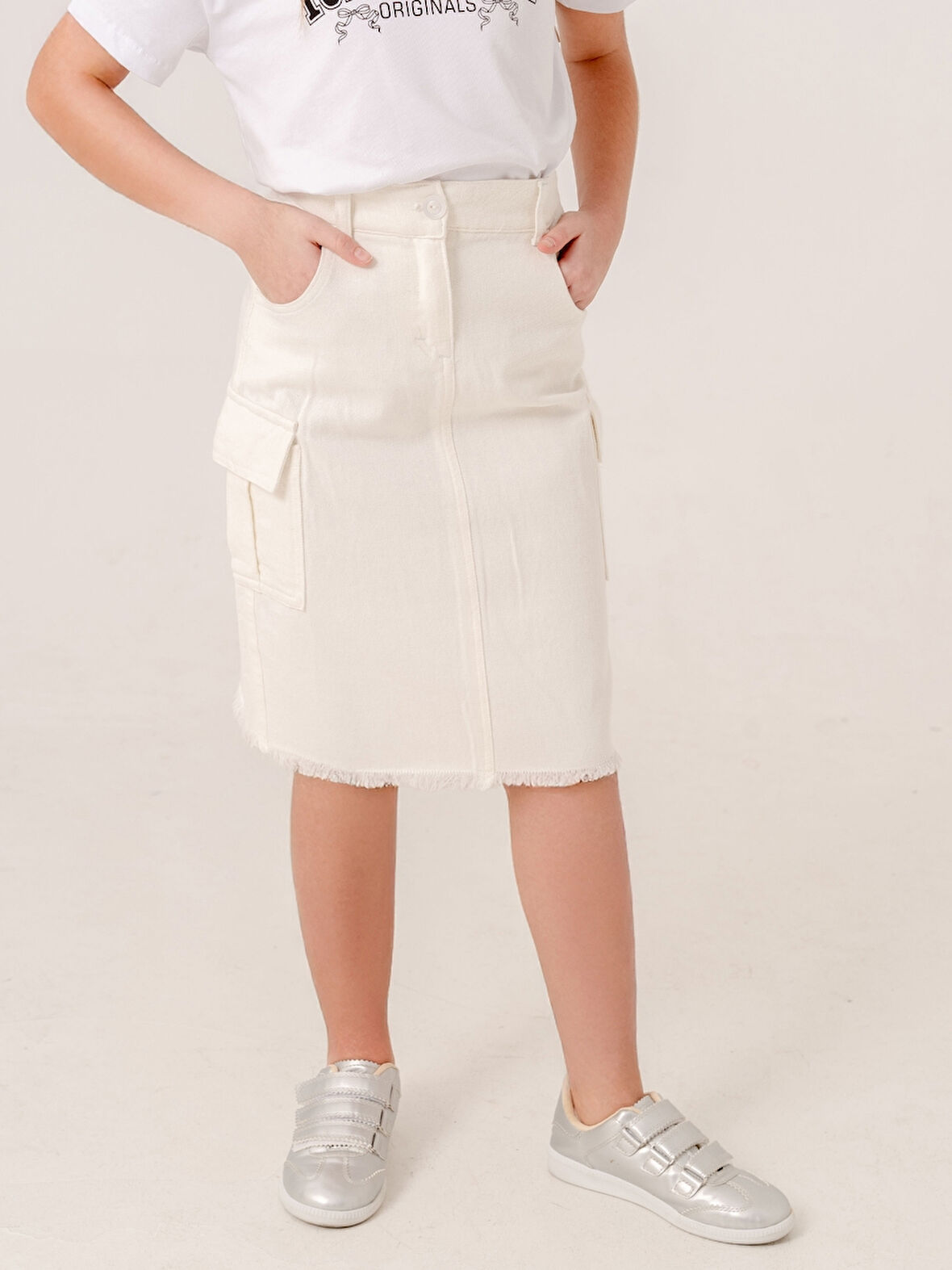 Kız Çocuk Kargo Keten Etek 2959