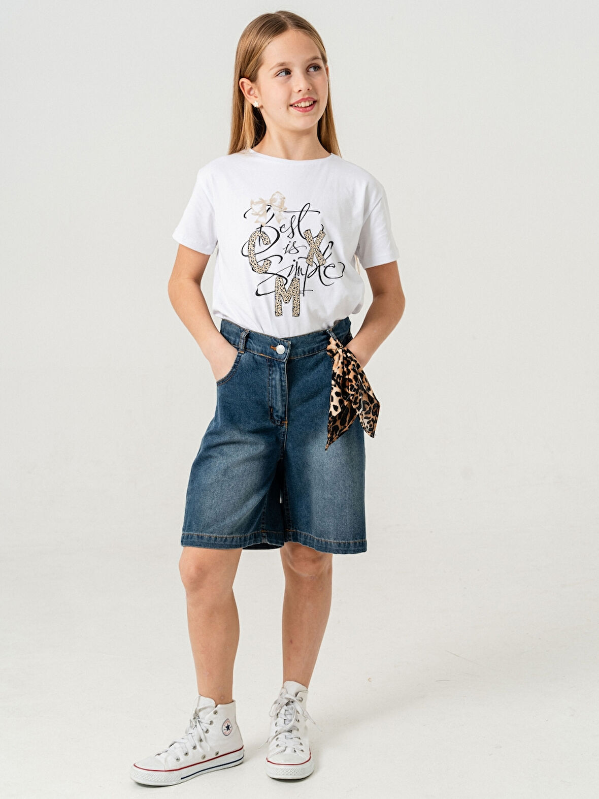 Kız Çocuk Klasik Kot Şort 2874