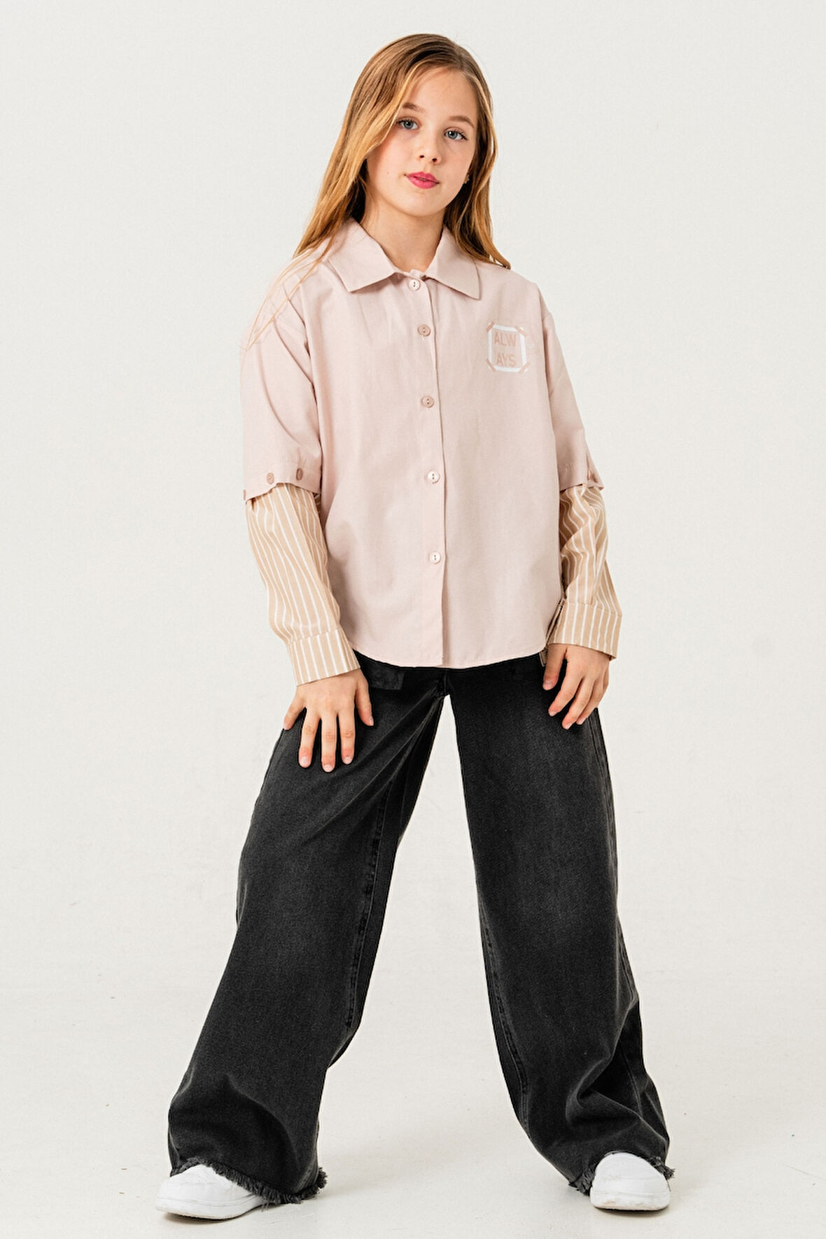 Kız Çocuk Kolu Çıkabilen Gömlek 3153