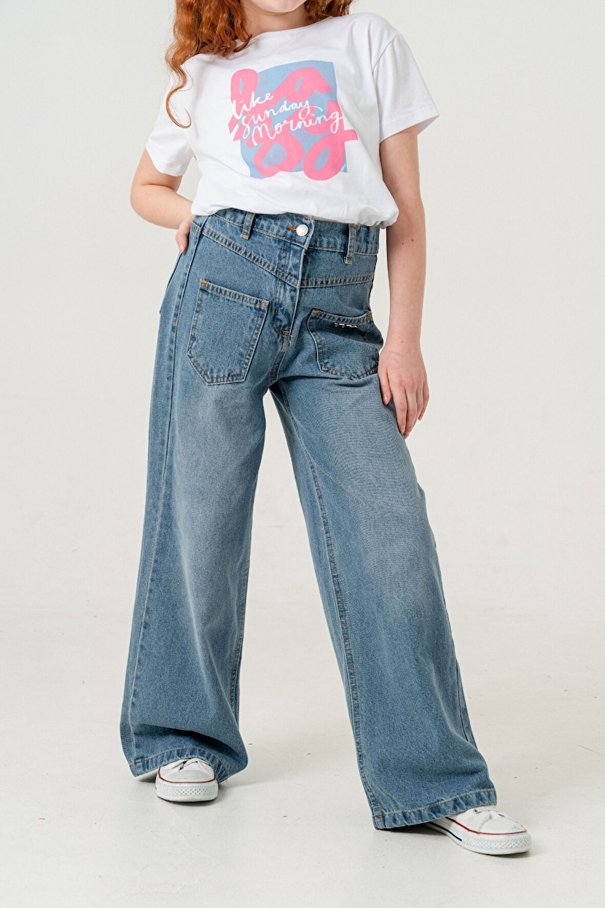 Kız Çocuk Ön Cepli Kot Pantolon 2179