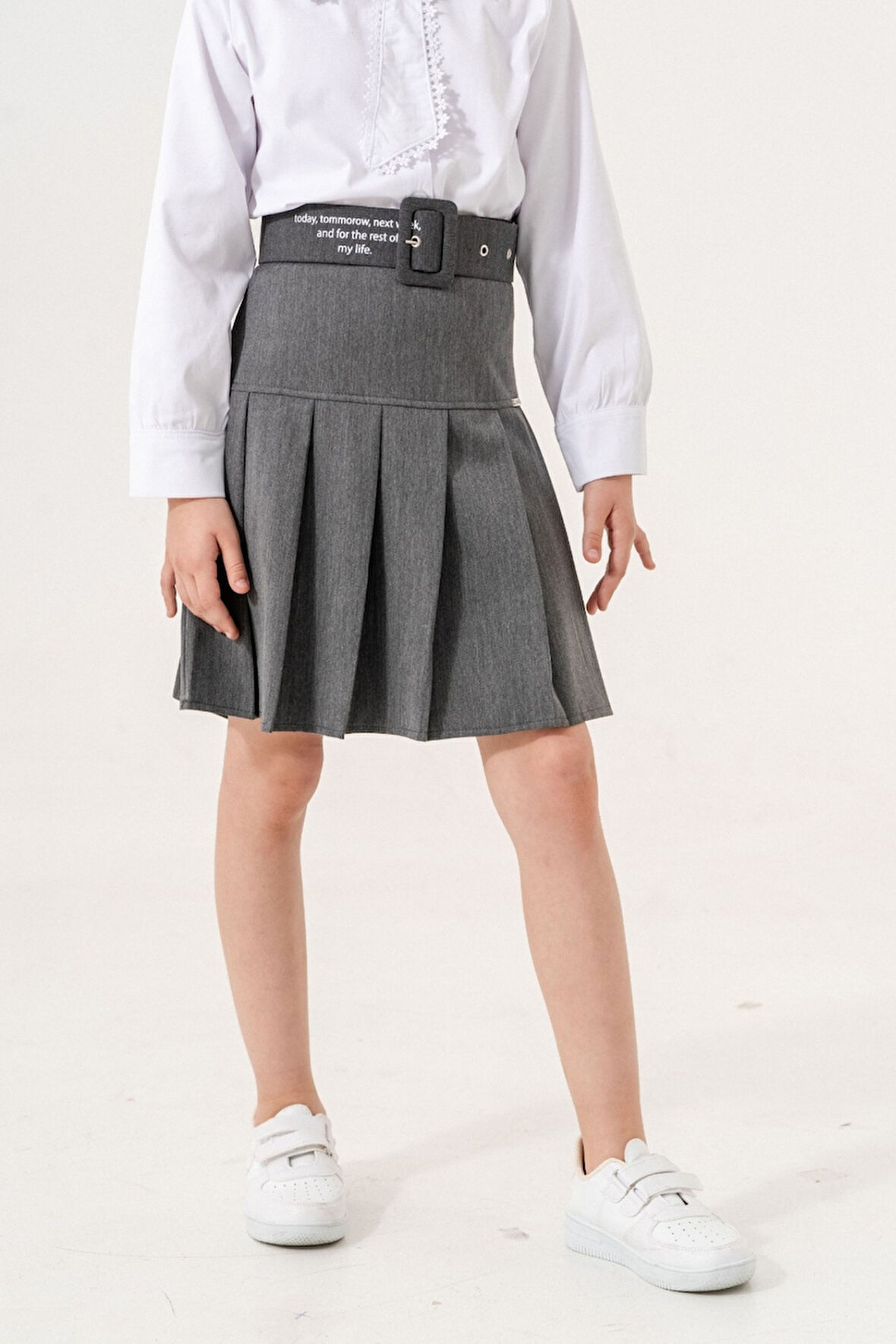 Kız Çocuk Kemerli Pileli İçi Şortlu Etek 6202