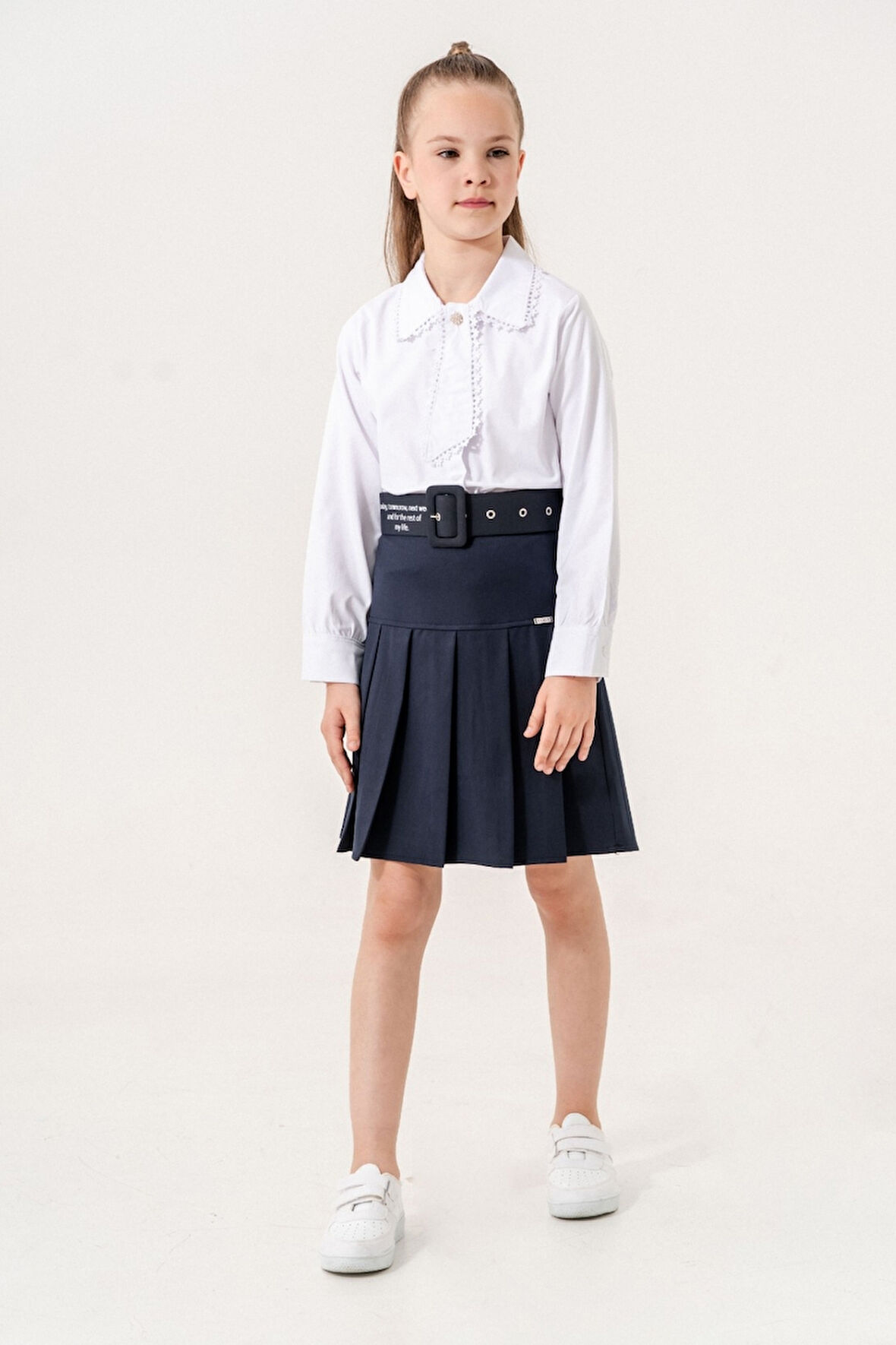 Kız Çocuk Kemerli Pileli İçi Şortlu Etek 6202