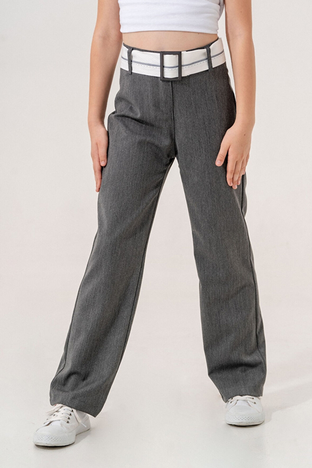 Kız Çocuk Ters Kemerli Pantolon 6002