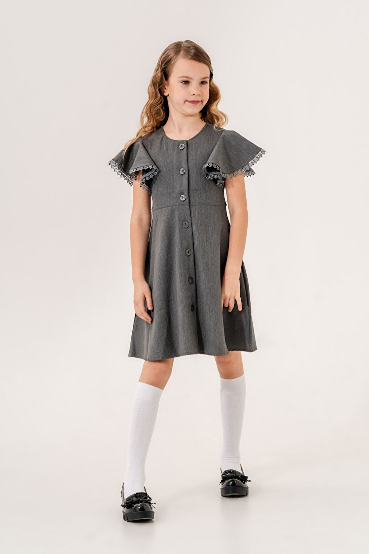 Kız Çocuk Volanlı Elbise 6800