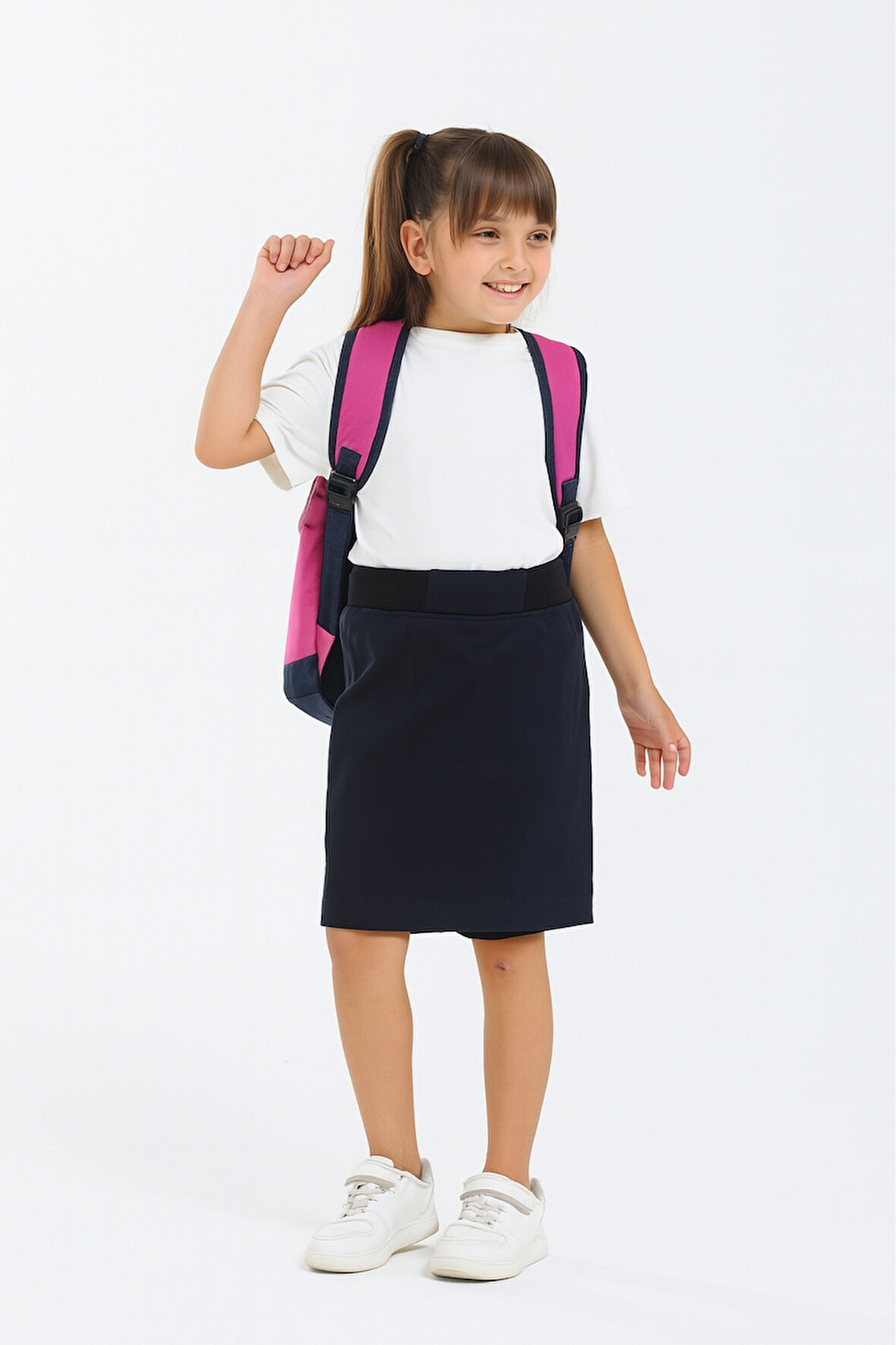 Kız Çocuk Beli İpli Okul Kaşkorse Şort Etek G2025-1