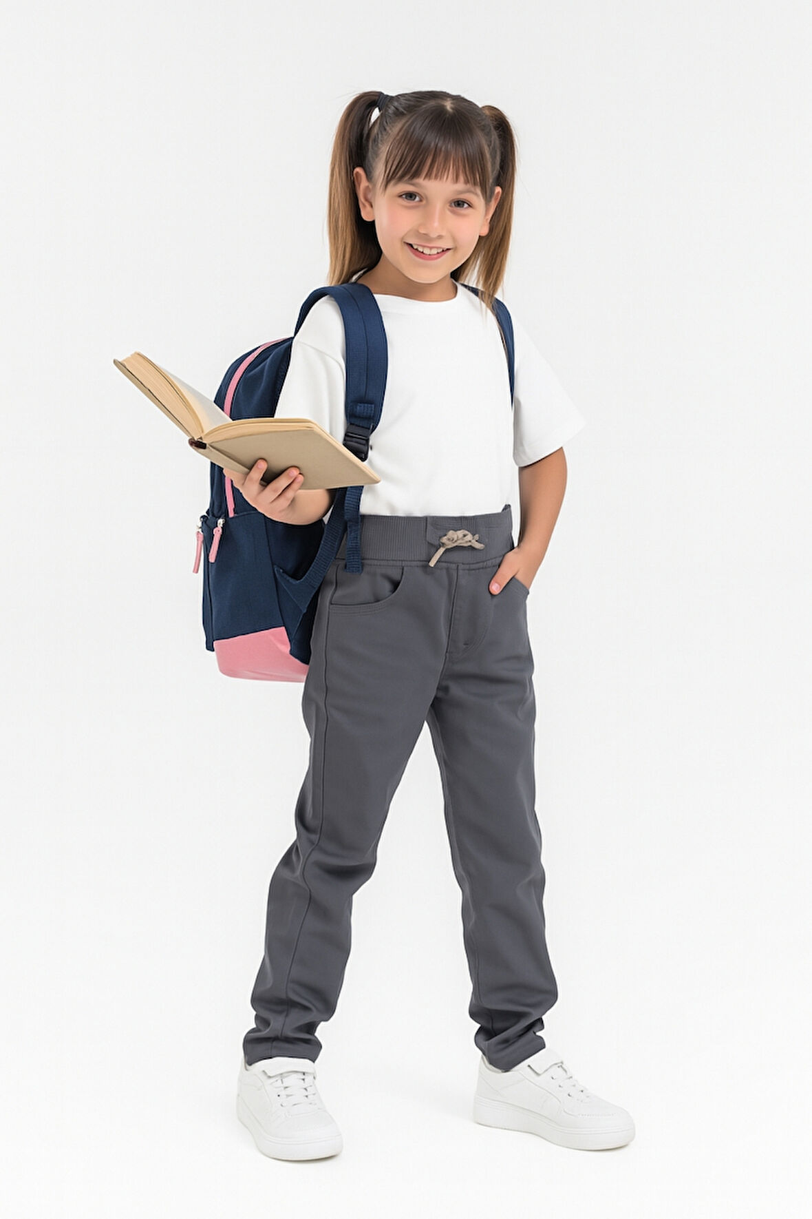 Kız Çocuk Beli İpli Okul Kaşkorse Pantolon G2025-2