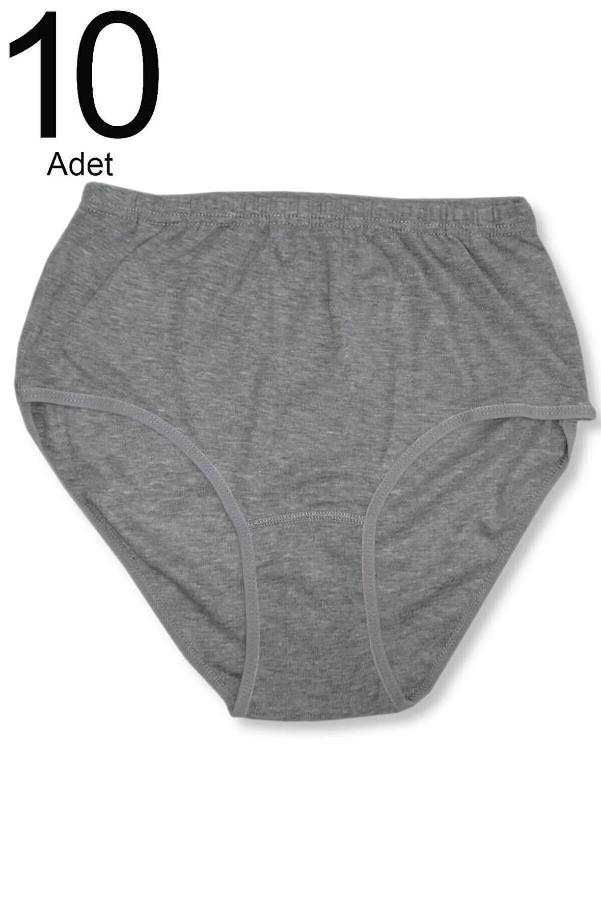 Kadın Gri  Paket Pamuklu Ribana Bato Külot 10'lu