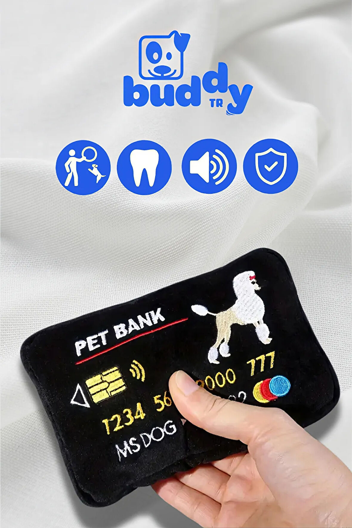 Peluş Pet Bank Kredi Kartı - Çiğnemeye Karşı Dirençli