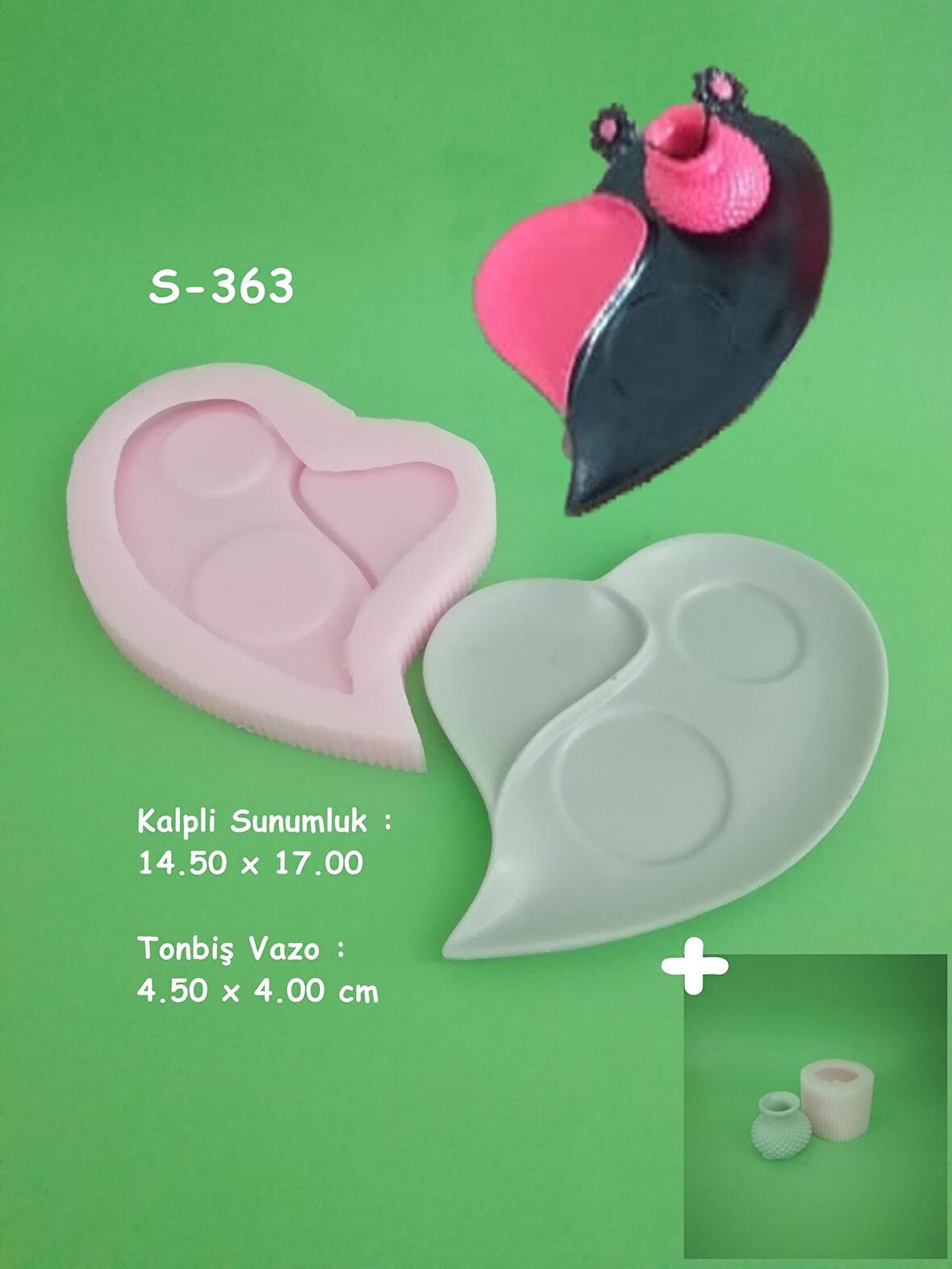 Kalpli Sunumluk + Tonbiş Vazo Silikon Kalıp
