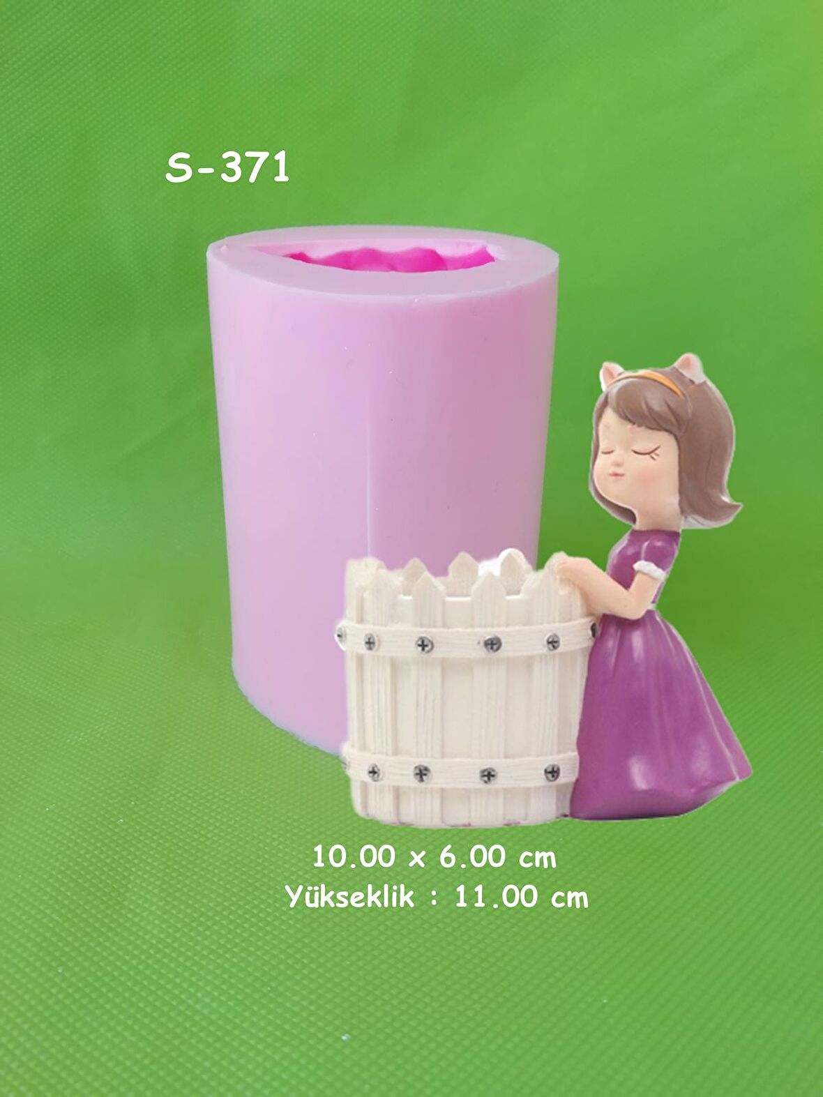 Sepetli Kız (Çit) Silikon Kalıp