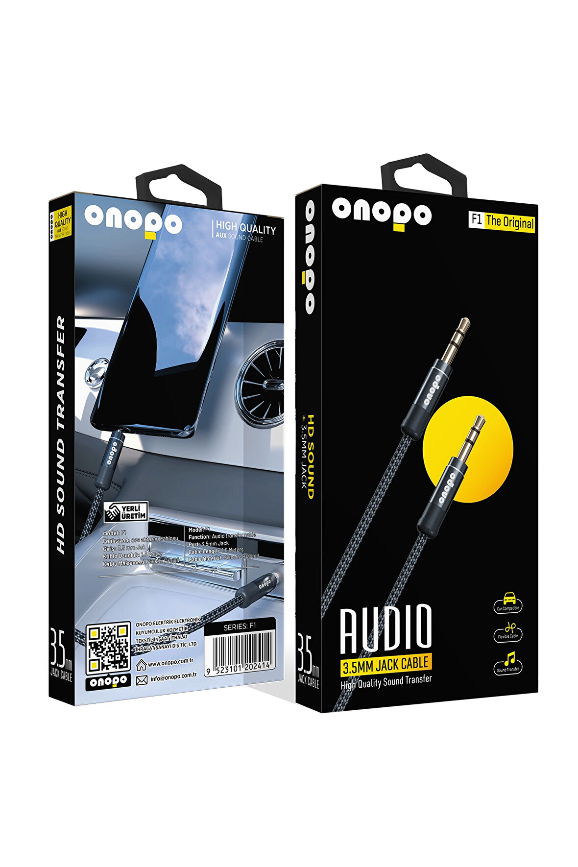 onopo Audio 3.5MM Aux Kablosu 1,5 Metre - F1