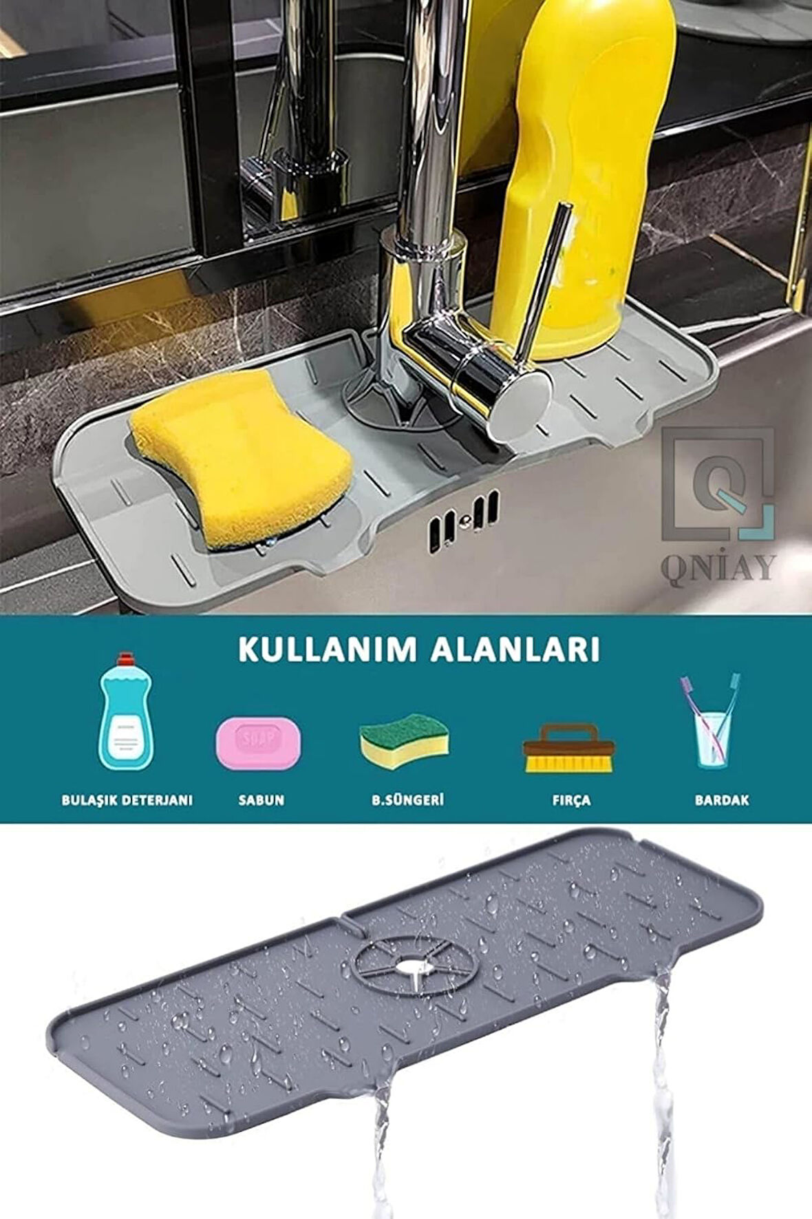 Musluk Matı Mutfak Ve Banyo Koruyucu Musluk Ve Lavabo Matı Musluk Tezgah Evye Üstü Su Tutucu