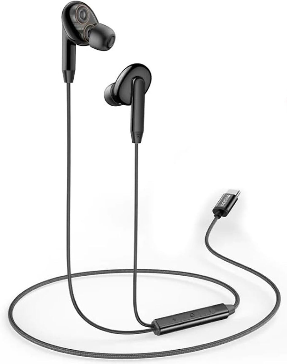 Yüksek Kaliteli Ergonomik Tasarımlı Kulak İçi Kulaklık Çift Dinamik Type-C Kablolu (Mikrofonlu)