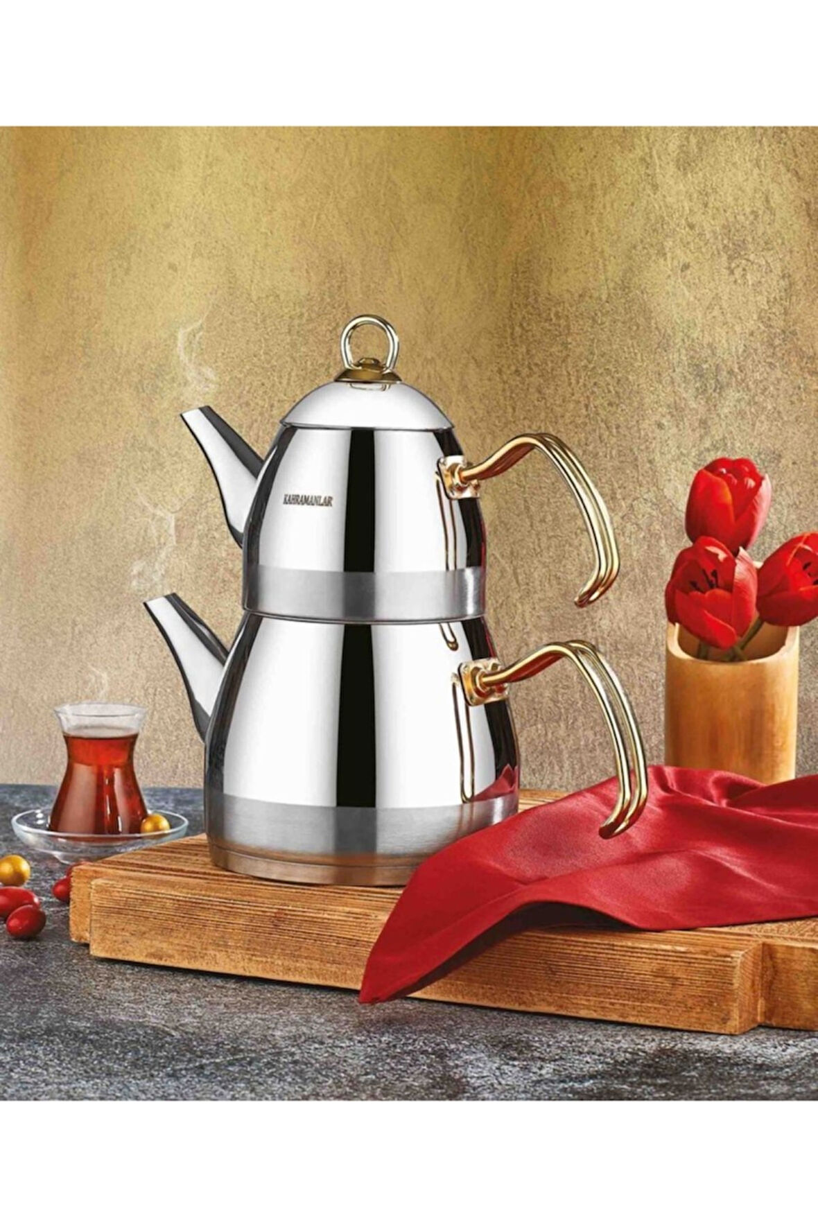 Roma Platin Çaydanlık Takımı