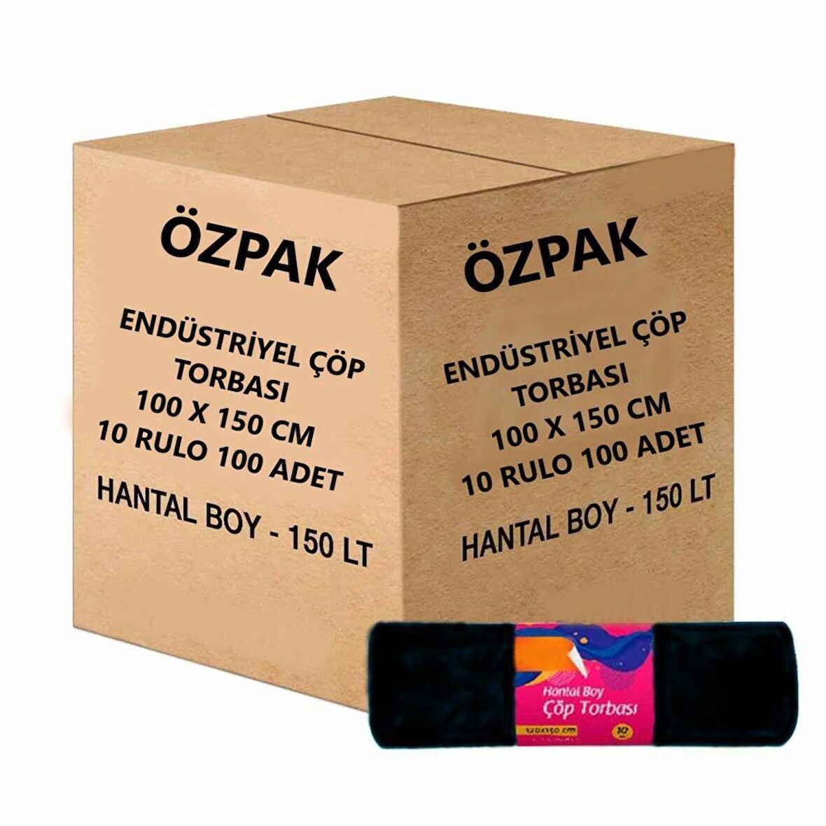 Omnipazar Özpak End Hantal Çöp Torbası 100x150 cm 10 Rulo 100 Ad 8 Kg 