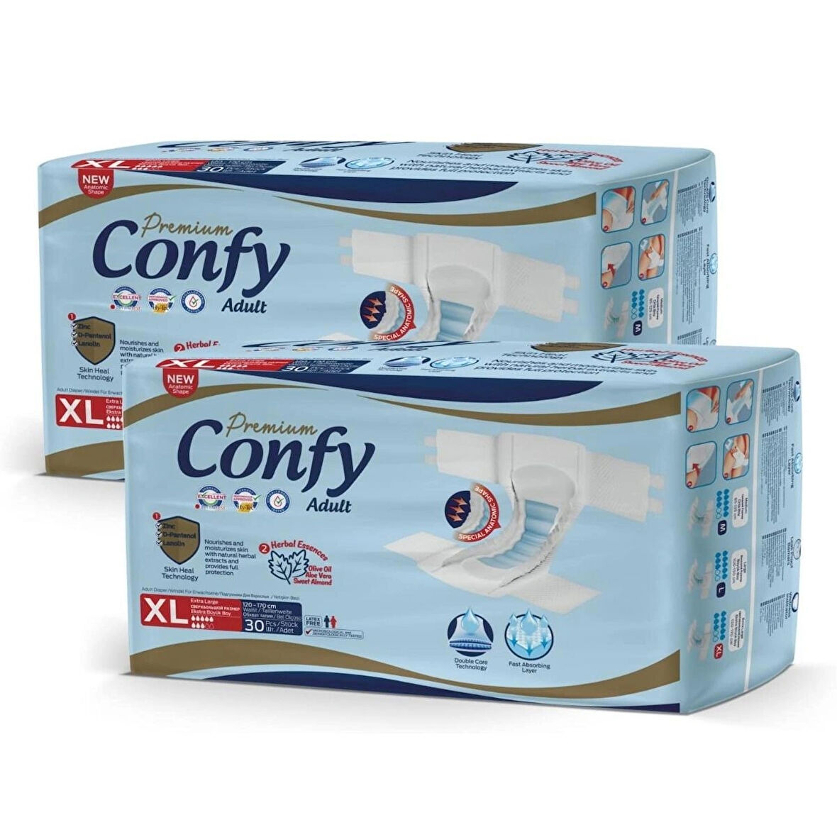 Confy Adult Yetişkin Bezi Extralarge 30 Adet x 2 Paket