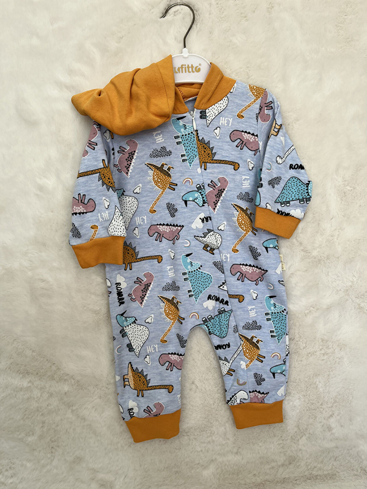 Fermuarlı Dinozorlu Tulum