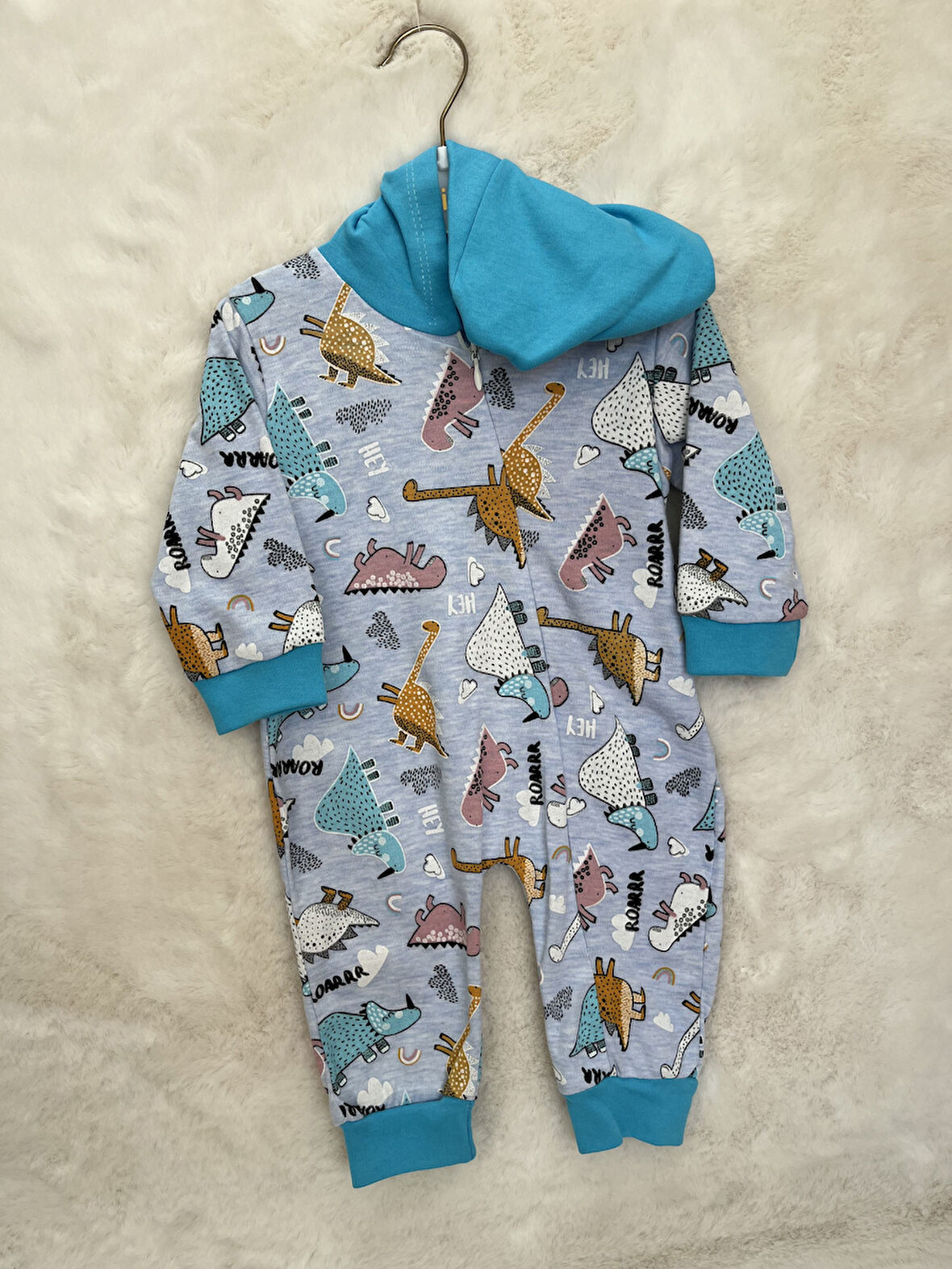 Fermuarlı Dinozorlu Tulum