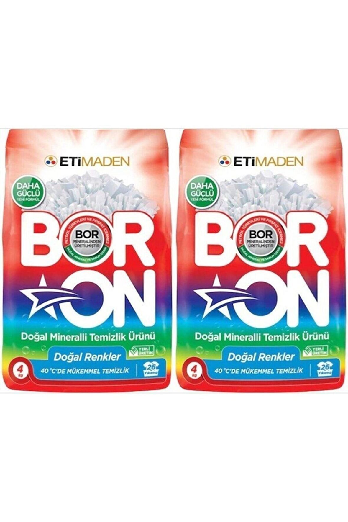 BORON RENKLİLER İÇİN TOZ ÇAMAŞIR DETERJANI 4 KG (2 ADET)