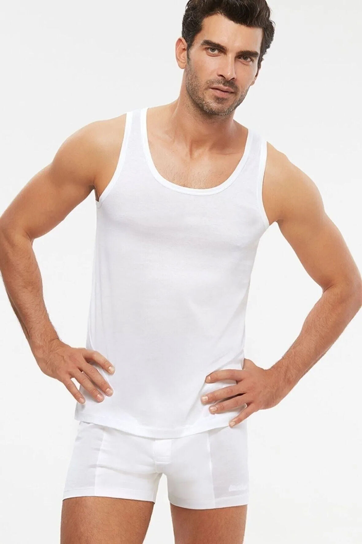 Erkek Beyaz Lüks Atlet 6 Lı