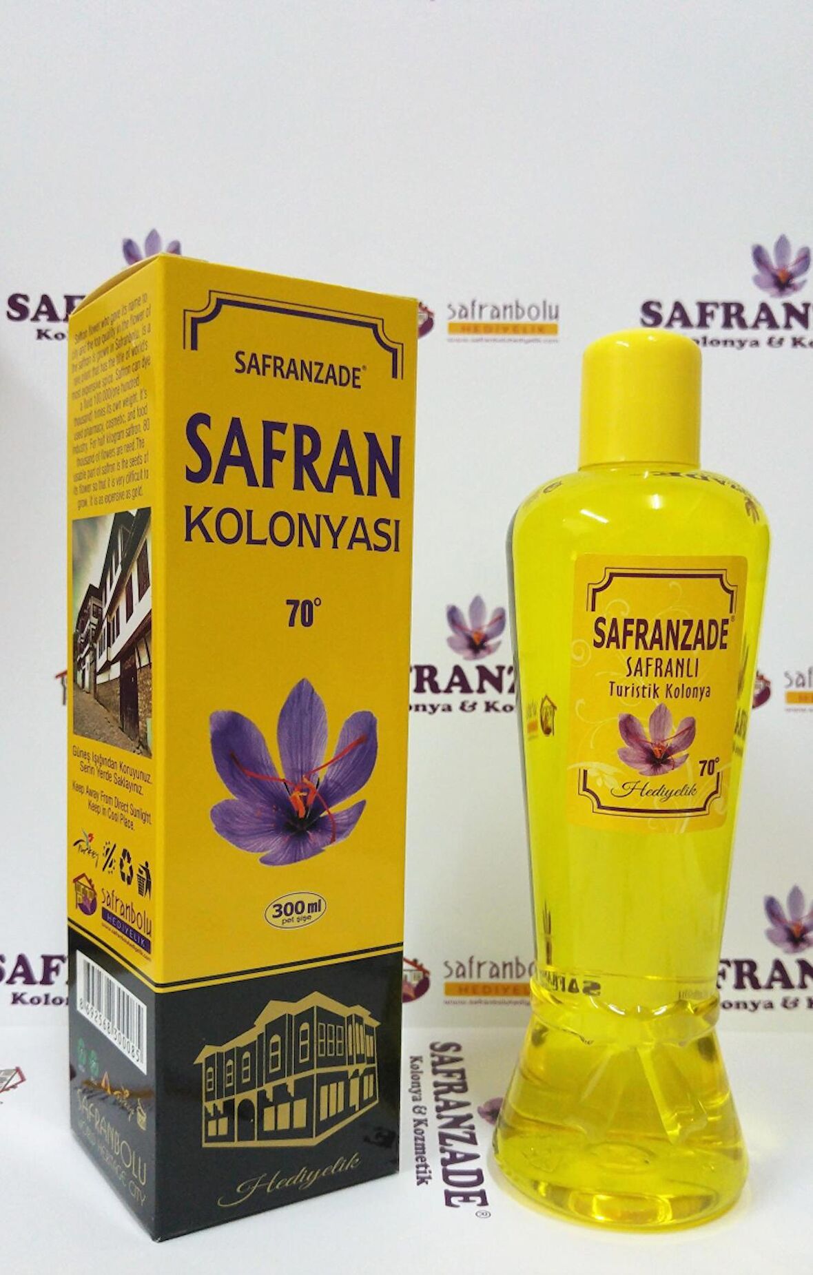 Safranzade Safran 70 Derece Pet Şişe 300 ml Kolonya