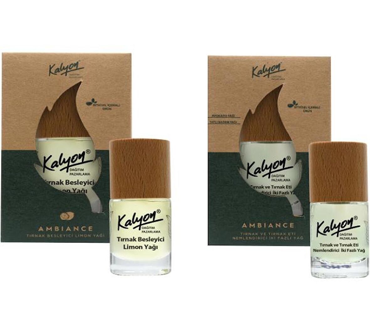 Kalyon Bitkisel Tırnak ve Tırnak Eti Nemlendirici İki Fazlı Yağ 11 Ml+Tırnak Besleyici Limon Yağı 11 Ml