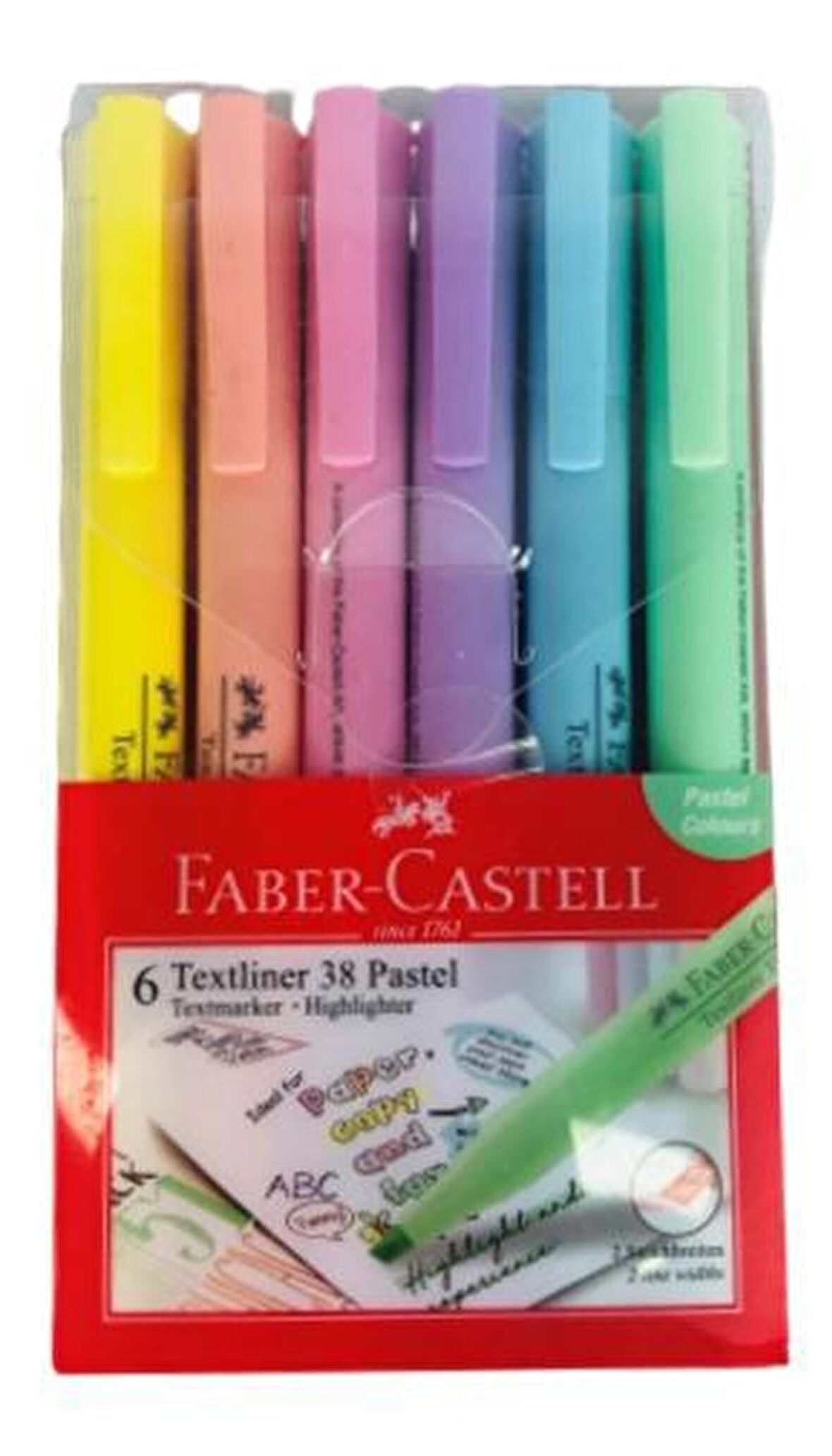 Faber-Castell 5030158117 Fosforlu Kalem 38 Pastel Karışık 6'lı