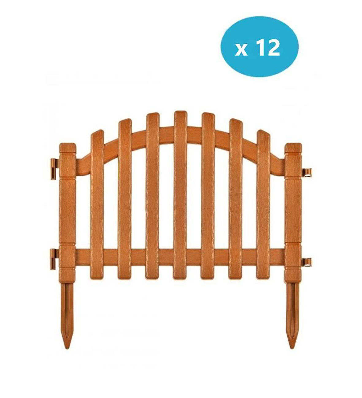 Omnipazar IRK-SB100 Sümbül Plastik Bahçe Dekorasyon Çiti 12'li Set Kahverengi