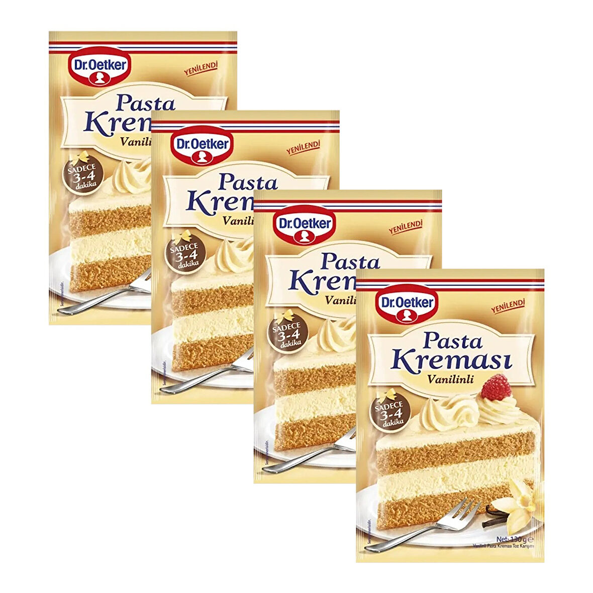 Dr. Oetker Pasta Kreması 130 gr Vanilinli x 4 Adet