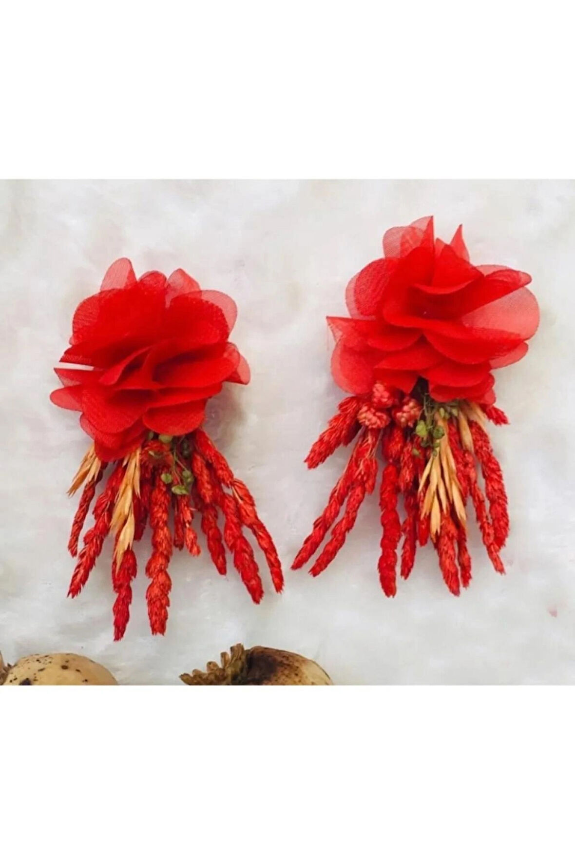 Gül Ve Saçaklı Gelin Küpesi